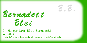 bernadett blei business card
